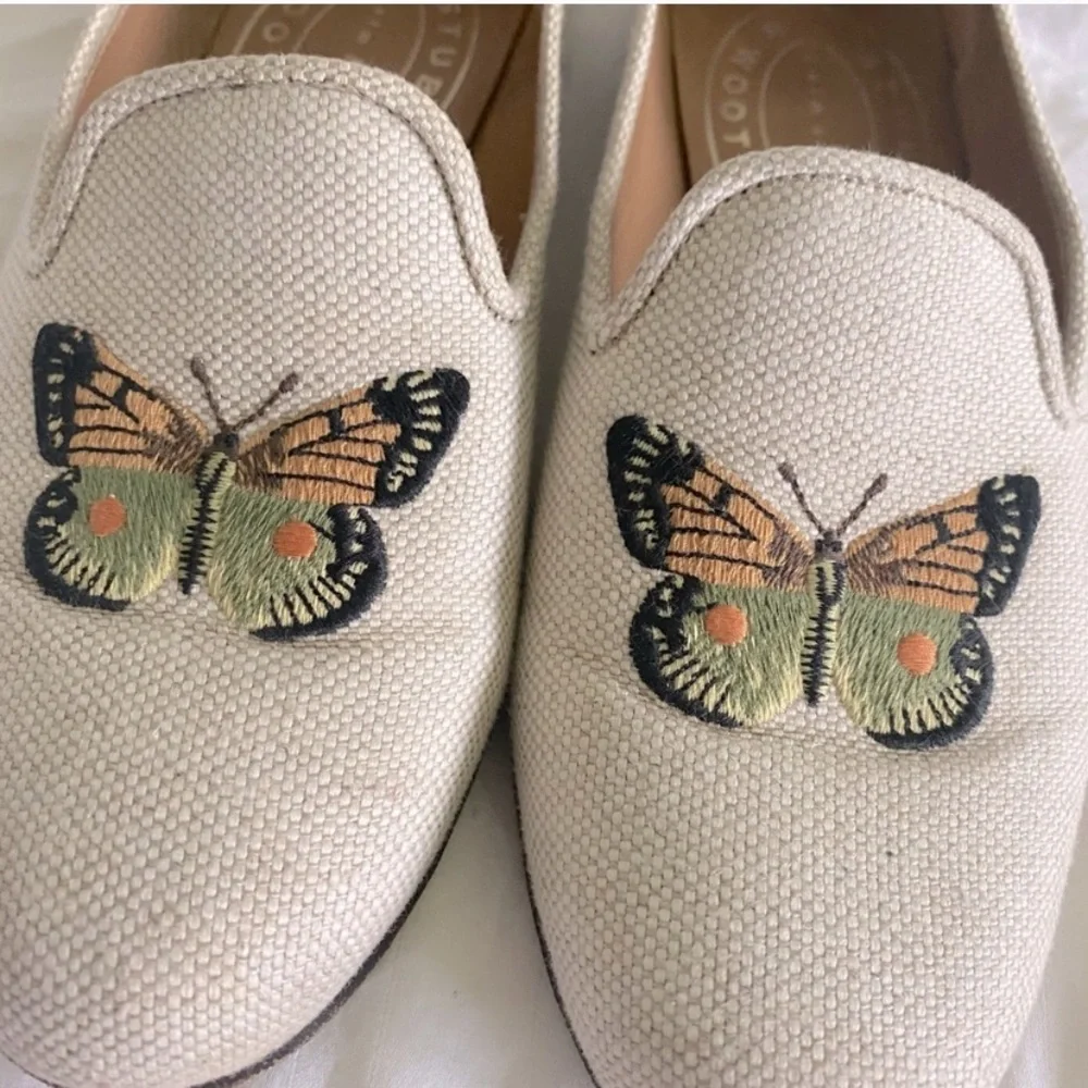 Stubbs and Wootton Butterfly Embroidered Loafers - Picture 3 of 9